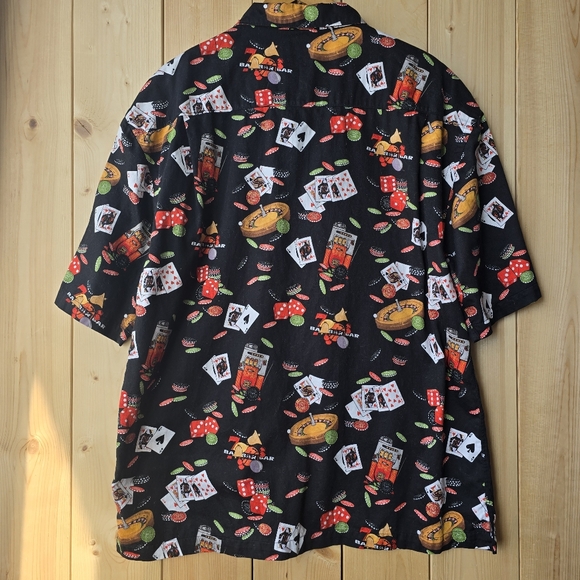 Chiliwear Casino Blackjack Dice Roulette Button Front Camp Shirt Mens XL - Picture 7 of 8
